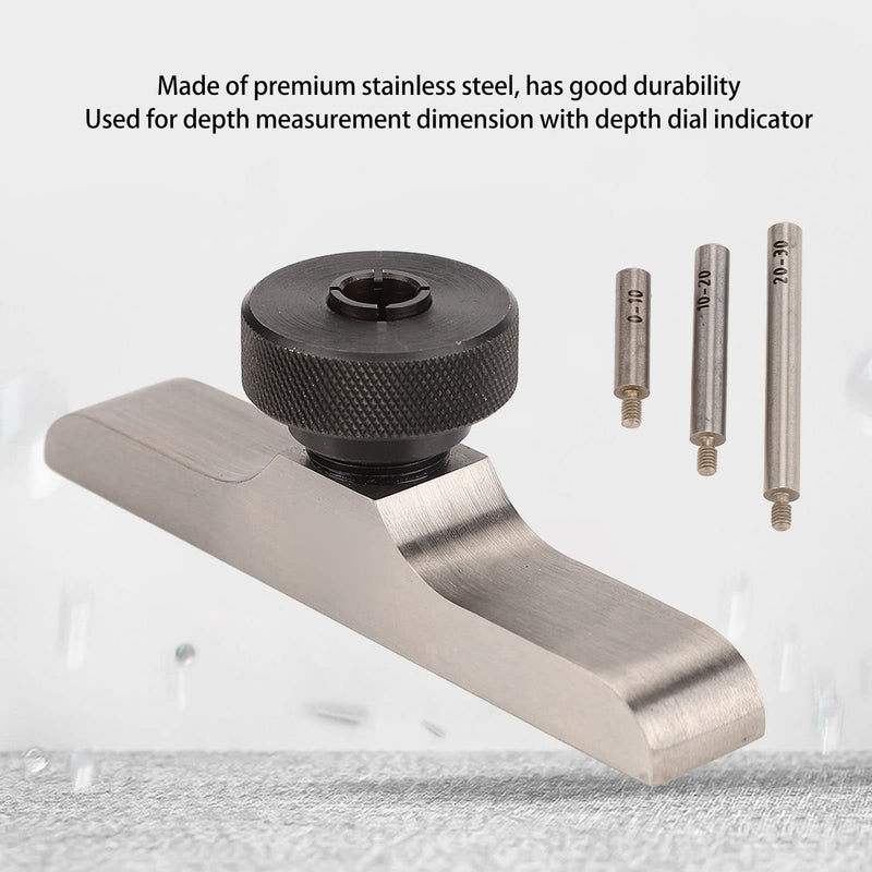 [Australia - AusPower] - Depth Dial Indicator Base Depth Bracket Micrometer Stand with 3Pcs Extension Rods(103x17mm/4.1x0.7in) 