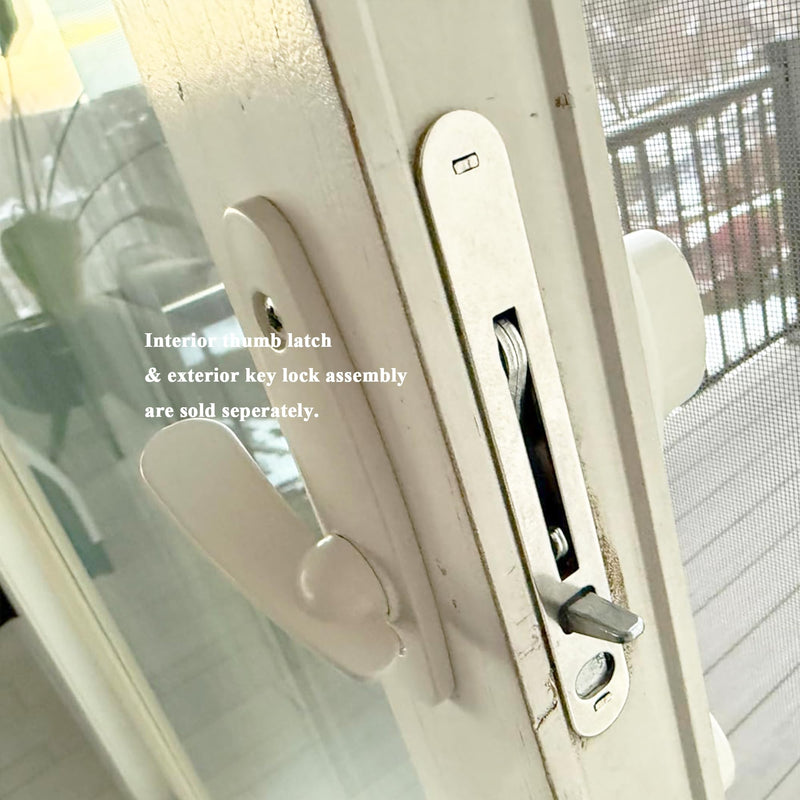 Gliding Patio Door Mortise Lock & Keeper Kit Compatible with Andersen 2-Panel OEM Part #2562123, Replaces #2573558, #2573562, #2565507 & #2565511, 2-9/16" Hole Centers, Non-Handed