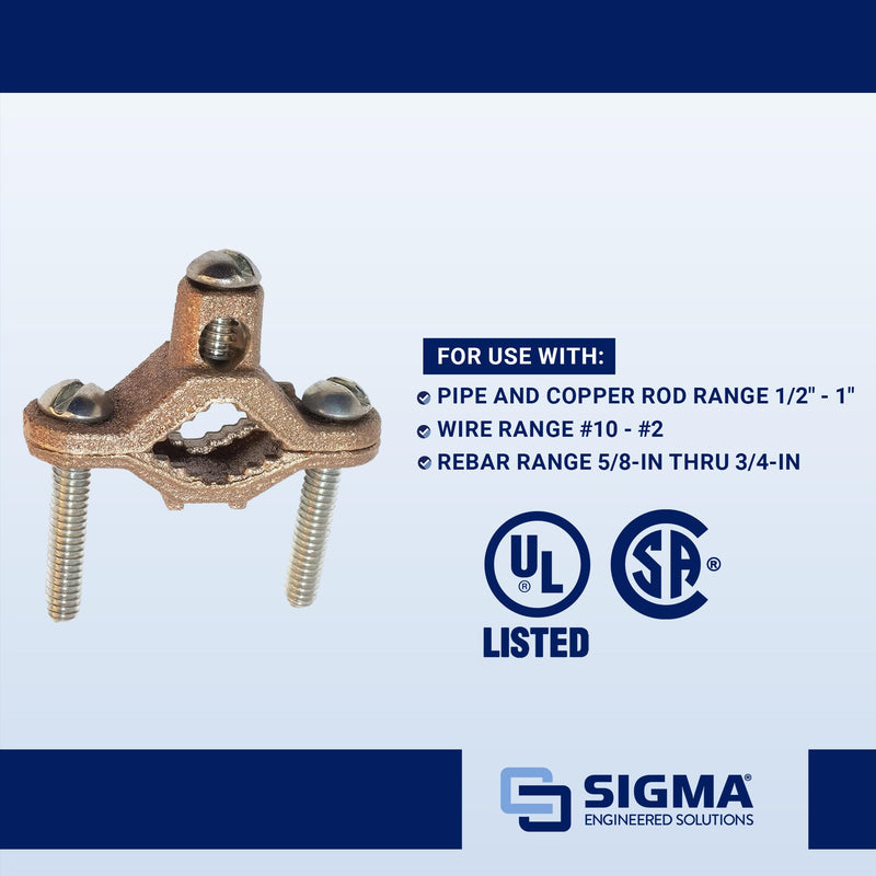 [Australia - AusPower] - SIGMA ENGINEERED SOLUTIONS ProConnex 41309 Ground Clamp 1/2" - 1" 1 Count (Pack of 1) 