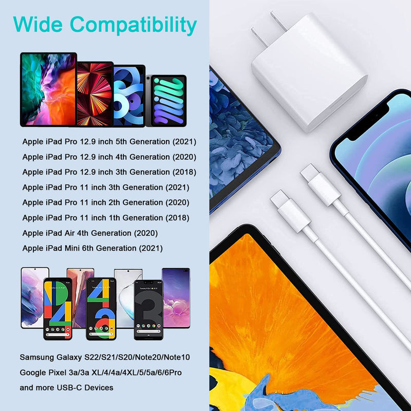 [Australia - AusPower] - iPad Fast Charger, 20W iPad Pro Charger with 10FT iPhone 15 Charging Cable for iPhone 15/15 Pro/15 Pro Max/15 Plus, iPad 10th, iPad Air 5/4th, iPad Mini 6th, iPad Pro 12.9/11 inch 2022/2021/2020/2018 