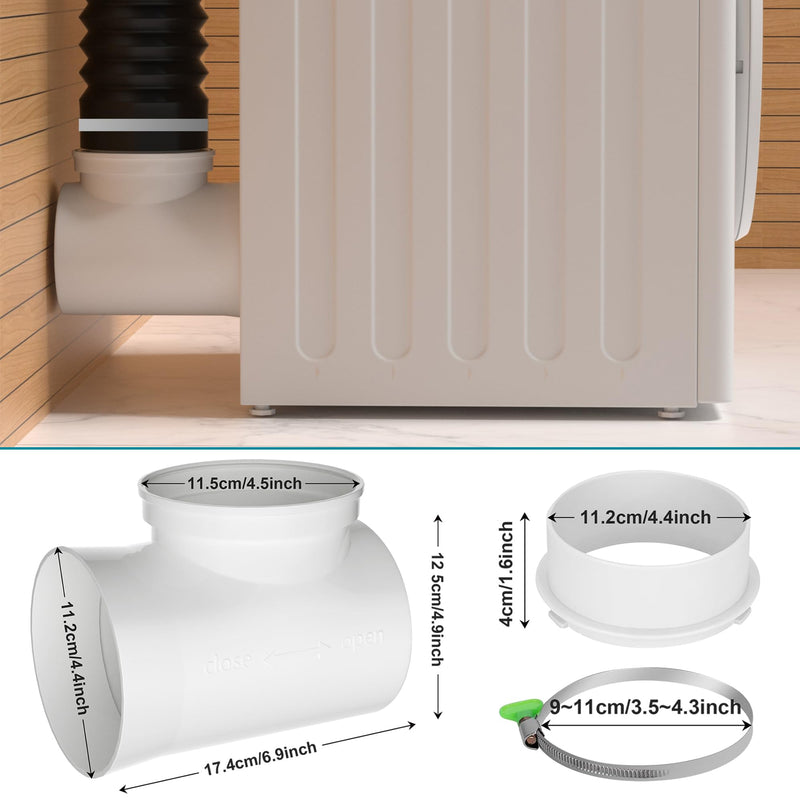 4 Inch Dryer Lint Trap Kit, Metal Lint Collector Box with 90° Elbow Connector, 2 Filter Screens, Exhaust Hose Clamps, Aluminum Foil Tape & Cleaning Brush 90°-black