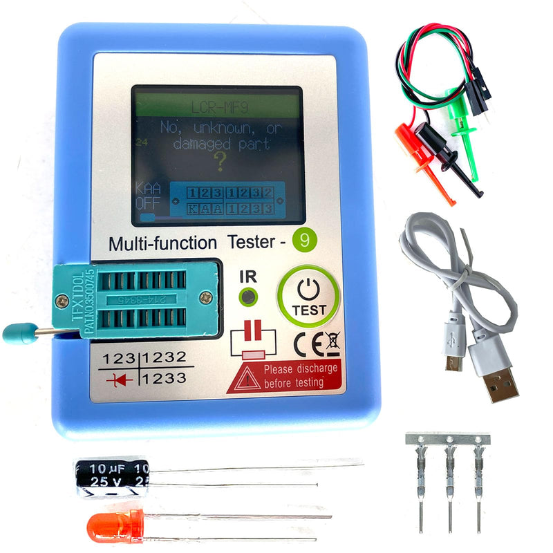 [Australia - AusPower] - LCR MF9 Multi Function Transistor Tester TFT Diode Triode Capacitance Meter LCR ESR NPN PNP MOSFET IR Tester Multimeter 