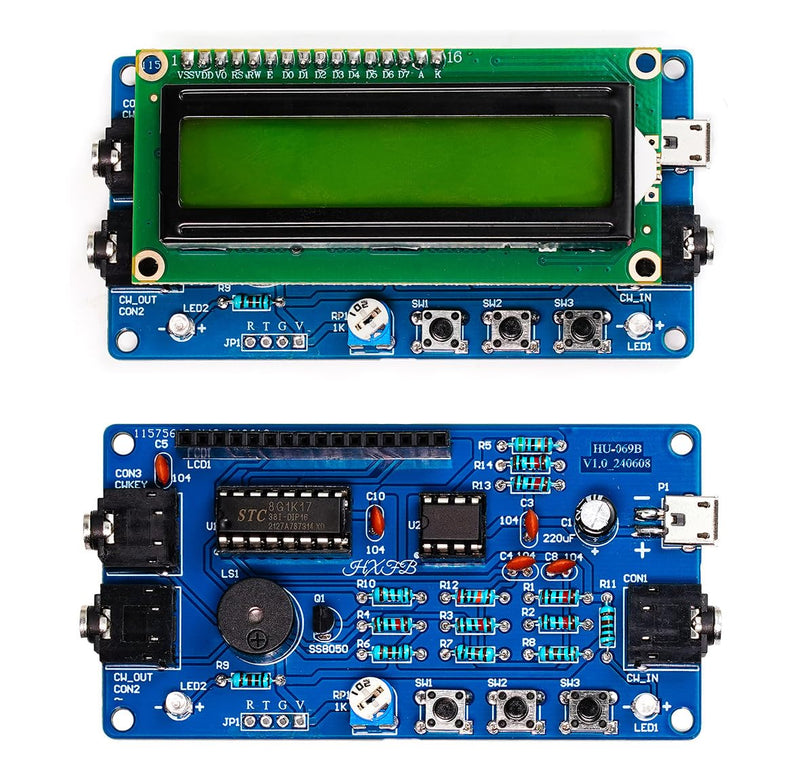 DIY Morse Code Trainer Kit, Telegraph Button Solder Kit, Amateur Radio CW Button Kit Electronics with Components, Circuit Board, Morse Code Transmitter Solder Kit for Adults, Children (Assembled) Morsecode Sender Löt