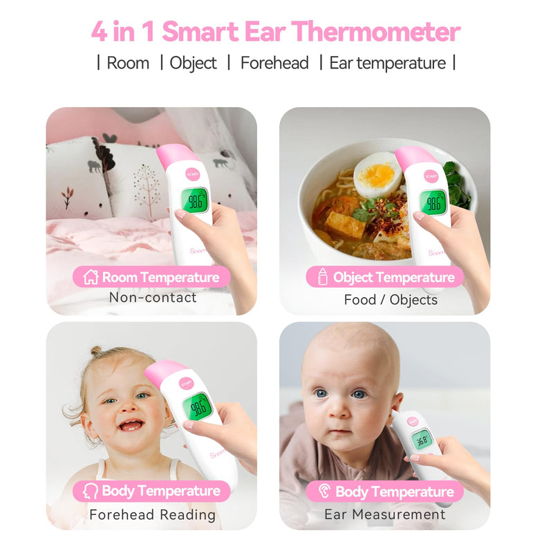 [Australia - AusPower] - Forehead and Ear Thermometer 3 in 1 Non-Contact Backlight Body Object Temperature Checking Sensor Touchless Digital Thermometer with Fever Alert ET003 