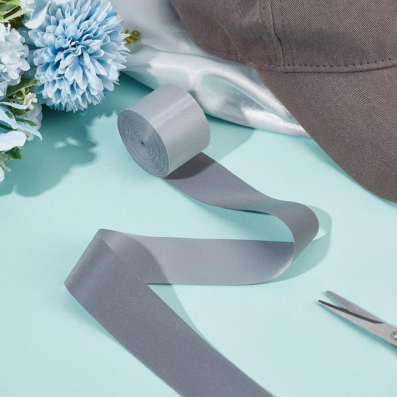 GORGECRAFT 10m*30mm Silver Reflective Fabric Tape High Visibility Reflective Tape Strip Sew On Safety Fabric Material Outdoor Warning Strip Webbing for Walking Cycling Clothes Backpacks at Night
