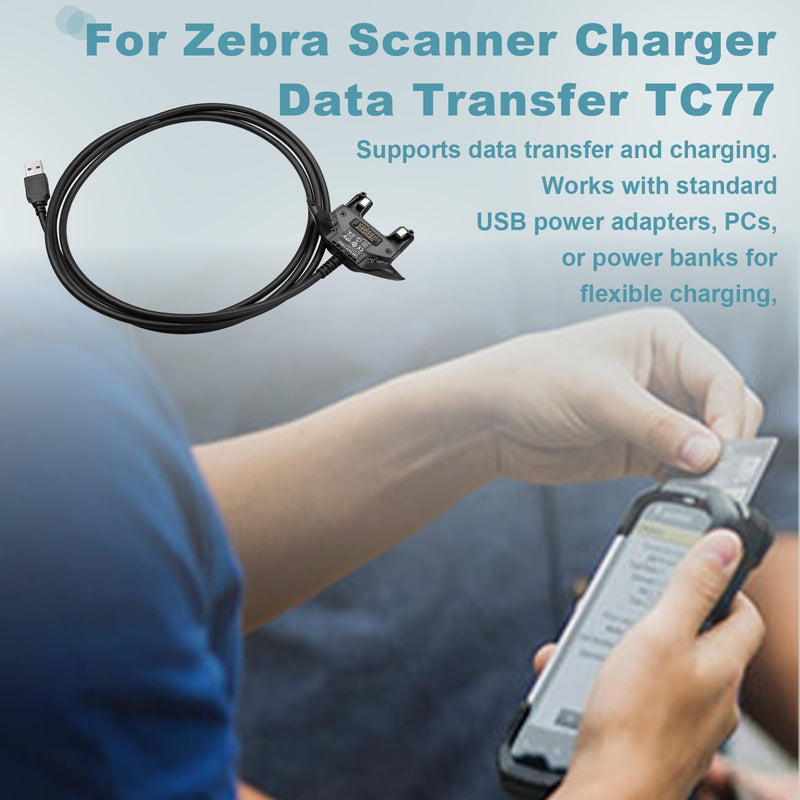 for Zebra Scanner TC77 USB Charger Cable: USB Charging Data Transfer Cord for Symbol TC70 TC77 TC75 TC72 TC55 TC75EK TC700H TC700K TC77HL TC720L TC70x TC75x BT-000318 Barcode Scanner