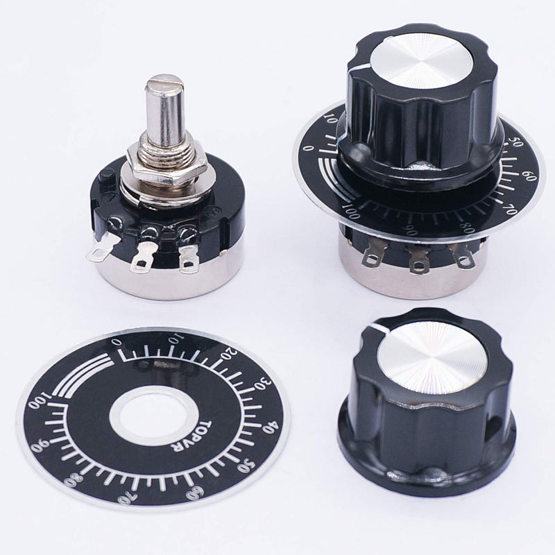 [Australia - AusPower] - Taiss RV24YN20S 500 ohm Potentiometer B501 Single Turn Potentiometer for Speed Control of Inverters Motor Speed Control + 2 Pieces A03 and Selectors (B501,500 Ohm) B501 500 ohm 