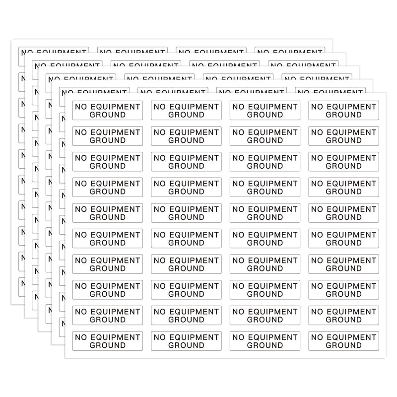 200Pcs No Equipment Ground Safety Stickers, Transparent Outlet Receptacle Plates Labels, Self Adhesive Decals for Panels and Outlets,0.27"x1.0"