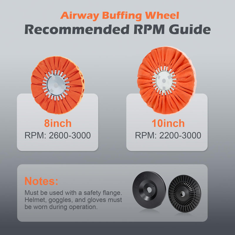 [Australia - AusPower] - 8" White Airway Buffing Wheel,5/8'' Arbor Hole,16 Plys/Fine Polishing for Angle Grinder,2PCS 16plys Fine 2pcs 