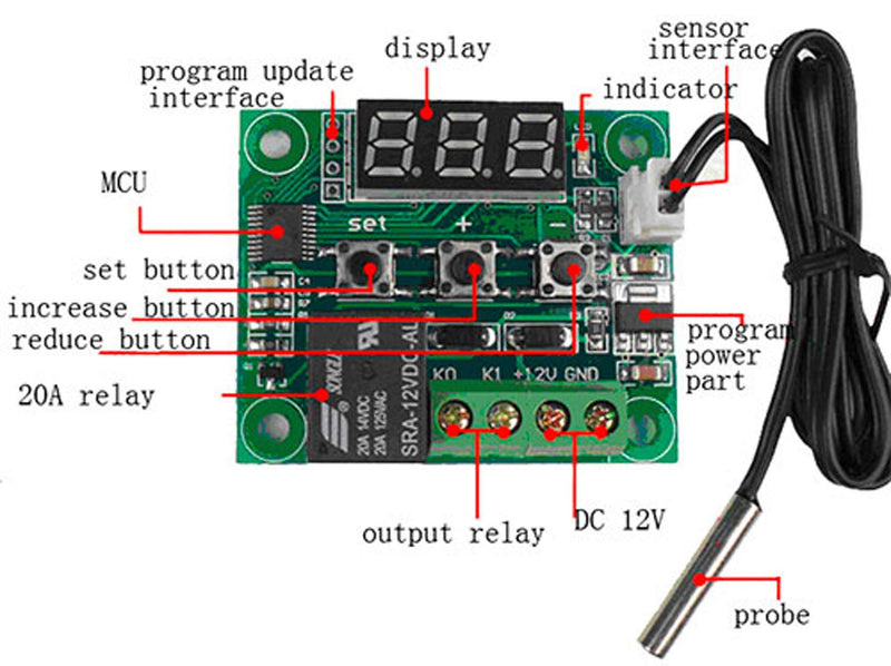 [Australia - AusPower] - Generic W1209 DC 12V -50 to +110 Temperature Control Switch Thermostat Thermometer 