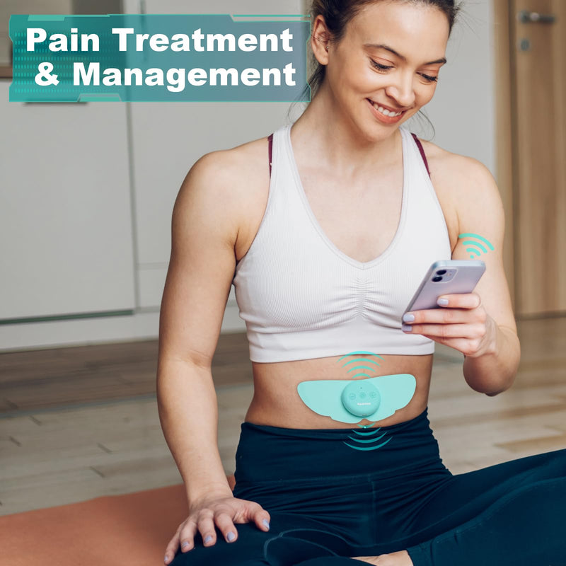 Wireless Tens Unit Muscle Stimulator for Pain Relief, 26 Mode 25 Intensity APP Controlled Bluetooth Wireless TENS & EMS Muscle Stimulator - Used to Relieve Pain in All Parts of the Body (Blue) Blue
