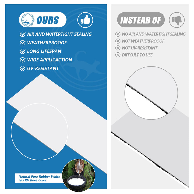 RV Roof Sealant Tape, 2 Inch X 50 Feet RV Repair Seal Tape for Camper Trailer Boat Seam Leaks Roofing, UV Resistant & Weatherproof, White 2 Inch x 50 Ft