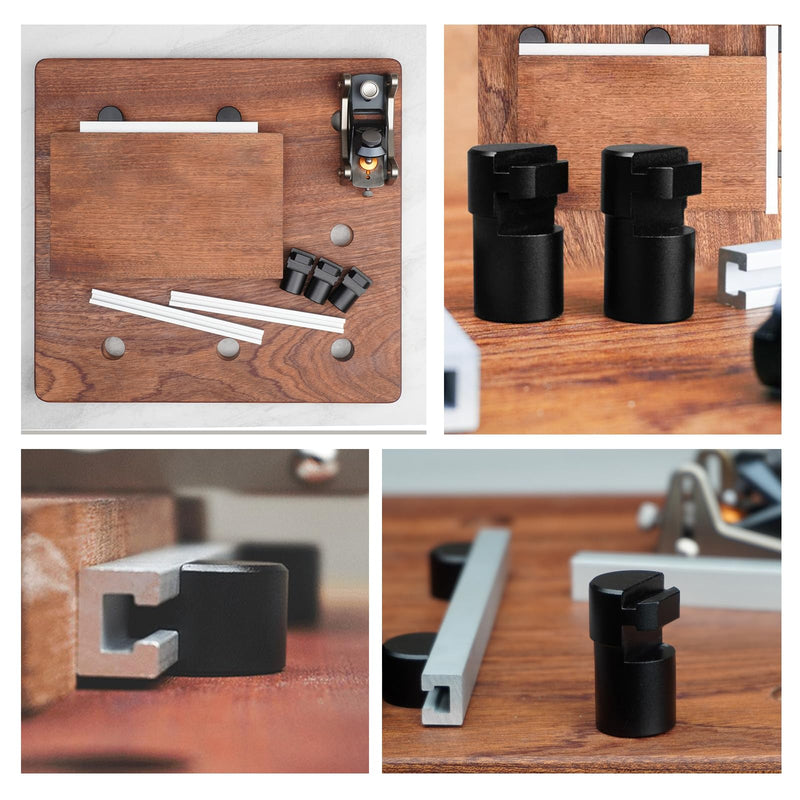 [Australia - AusPower] - 2 x Woodworking Table Workbench Auxiliary Tool Planer Stop Board 19mm 20mm Dog Hole Bench Dog Clamp Aluminum Alloy Baffle DIY Positioning Plate Tool (20mm) 20 mm 