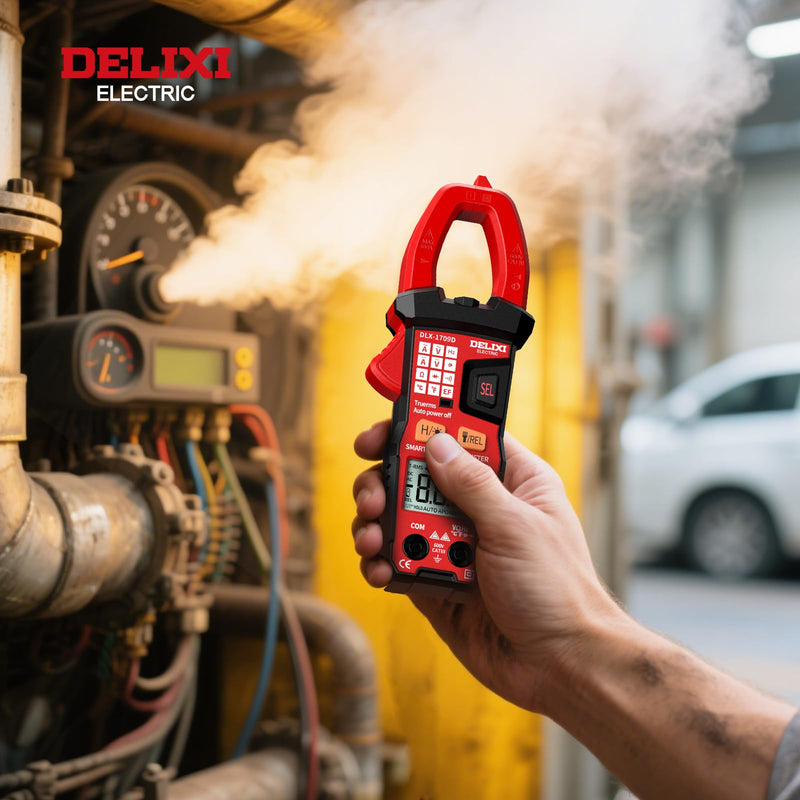 [Australia - AusPower] - Digital Clamp Meter Tester with 600A AC/DC Current and 600V AC/DC Voltage, 6000 Count Voltage Tester Auto-ranging with NCV, Resistance, Temperature, Capacitance and Frequency 6000 Counts 