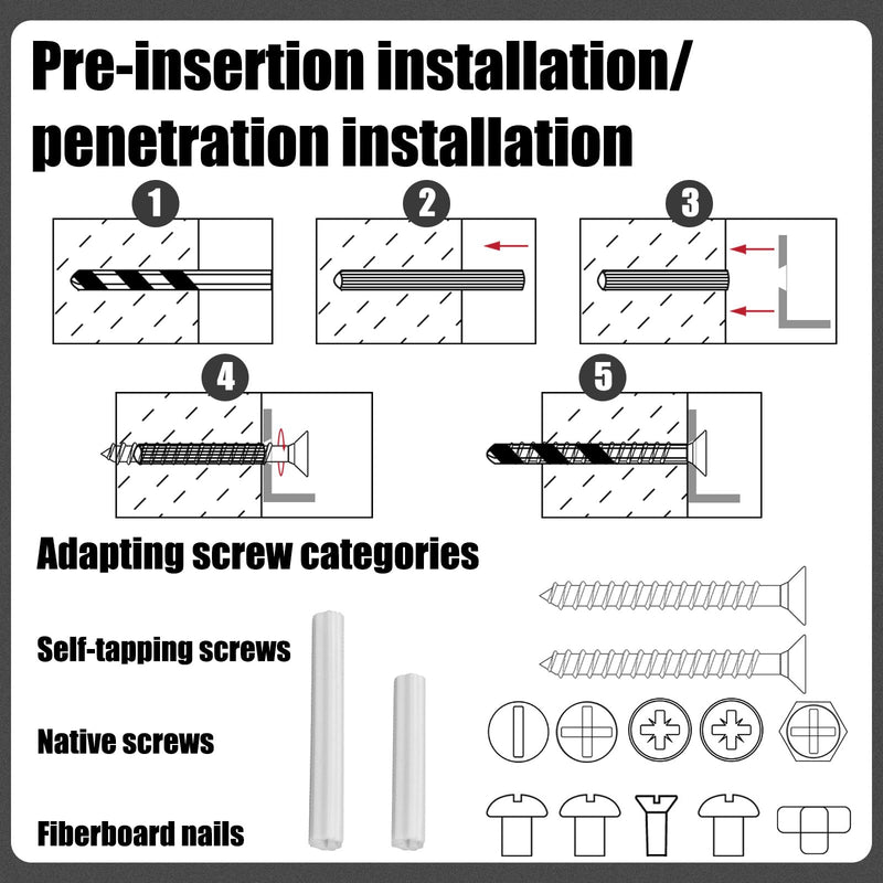[Australia - AusPower] - 200 Pcs Expanding Plastic Screw Anchors 3/16" Hole White Plastic Anchors for Concrete Masonry Tile Cement Bolt Expansion Tube for #4,5,6 Screws, Fix to Wall Drywall or Other (1") 1" 