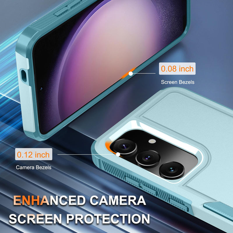 [Australia - AusPower] - for Samsung Galaxy S24 Plus Case, Full Body Heavy Duty Rugged Shockproof Protective Phone Cover with Lanyard Strap, Tempered Glass Screen Protector and Camera Lens Cover, Mint Green Samsung S24 Plus(6.7 inch) 