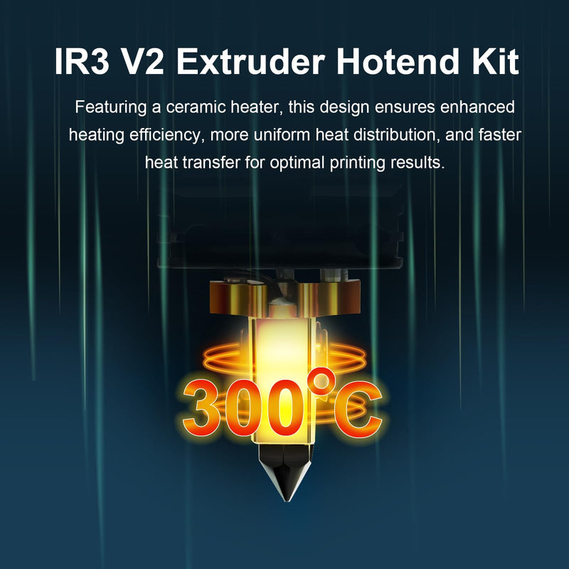IdeaFormer-3D IR3 V2 Extruder Hotend Set, Dual Gear Direct Drive Extruder Original Direct Extrusion Kit for Conveyor Belt 3D Printer IR3 V2 0.4mm 1Pcs Extruder