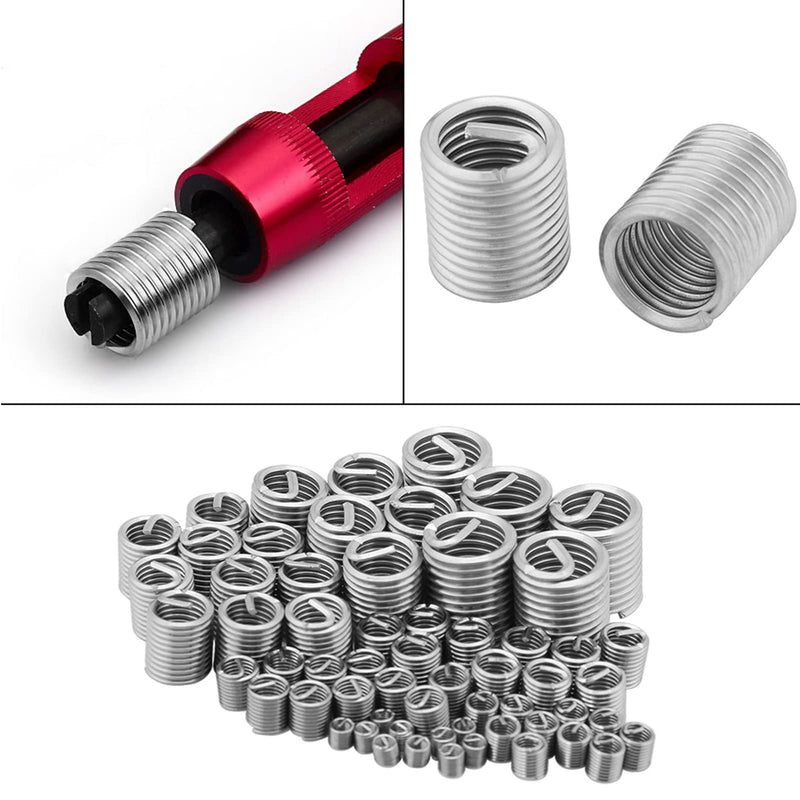 [Australia - AusPower] - Thread Repair Kit, Kit Coil Inserts Stainless Steel Thread Repair Kit,Inserts for Avoiding The Damage of Thread, 60Pcs 