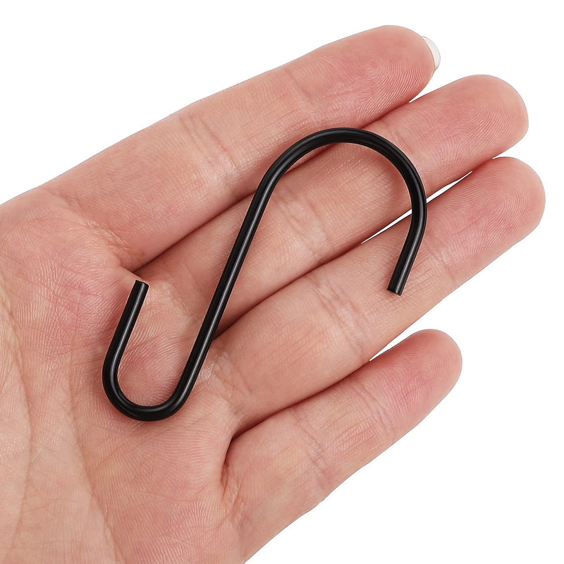 [Australia - AusPower] - 10 Pack Black S Hooks for Hanging Plants, Metal Hooks for Hanging, Small S Hooks for Hanging Heavy Duty, Durable S Shaped Kitchen Hooks for Kitchenware, Pots, Utensils, Clothes, Bags, Towels & Plants 10 Pack 