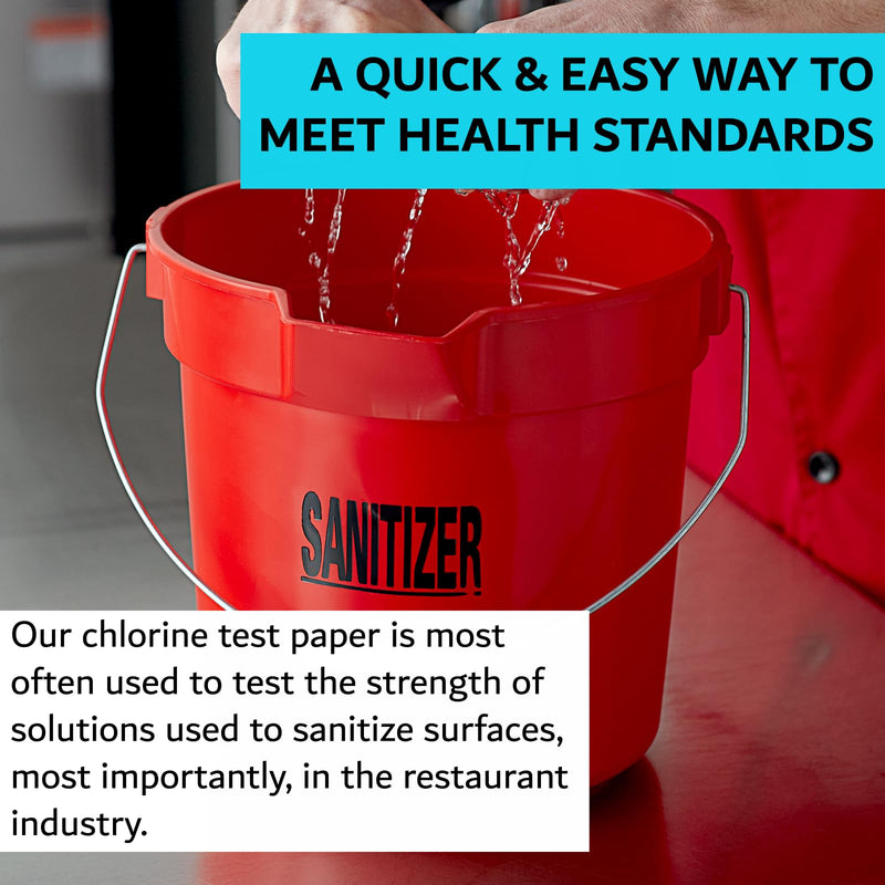 [Australia - AusPower] - Chlorine Test Strips for Restaurants & Food Services, 4 x Vial of 100 Sanitizer Testing Kits, Precise Bleach Test Strips, 0-200 PPM Testing Kit for Sanitizing Solutions by FryOilSaver Co. FMP 142-1362 400 