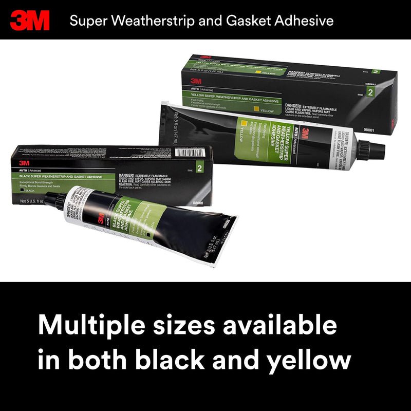 3M Black Super Weatherstrip and Gasket Adhesive, 08008, 5 fl oz, 1 Per Pack 5 fl. oz.