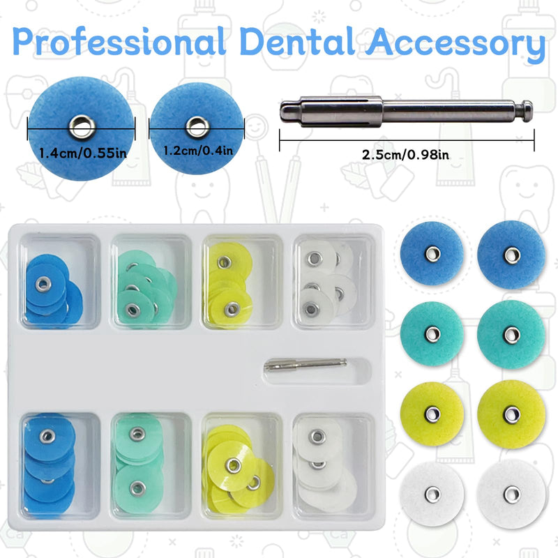 [Australia - AusPower] - 80 Piece 12mm & 14mm Dental Polishing Discs Assorted Kit, Dental Polisher Supplies with Mandrel Stem for Material Tools, Professional Dental Accessories for Polishing and Contouring 