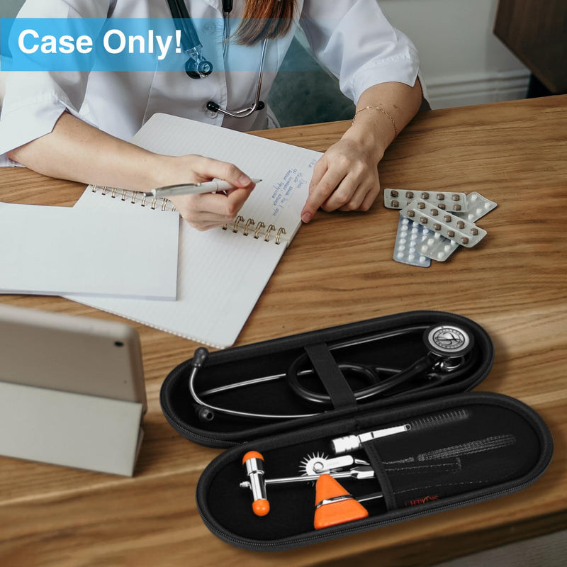 [Australia - AusPower] - Stethoscope Hard Case, Shockproof Slim Travel Storage Bag for 3M Littmann Classic III, 3M Littmann Cardiology IV, Lightweight II S.E, Omron, ADC, MDF Acoustica Stethoscope (Black) Black 
