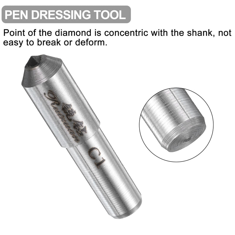 QUARKZMAN 5pcs Diamond Grinding Tools 10mm x 47mm (25/64" x 1-7/8") Single Tapered Round Pin Welded Diamond Grinding Wheel Dressing Tools Silver Color 5