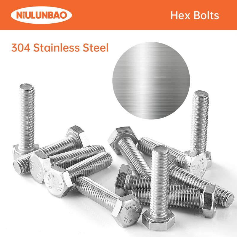 [Australia - AusPower] - M4-0.7 x 6mm Heavy Duty Hexagon Bolts Hex Head Screws, 304 Stainless Steel, Metric Machine Fully Thread, Bright Finish, 100PCS M4-0.7 x 6mm(100PCS) 
