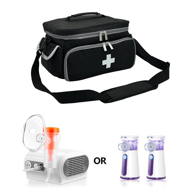 [Australia - AusPower] - Nebulizer Carrying Case for Travel, with Shoulder Strap for Tabletop or Portable Nebulizer, Nebulizer Accessories and Supplies, First Responder Bag, Medical Bag Empty 