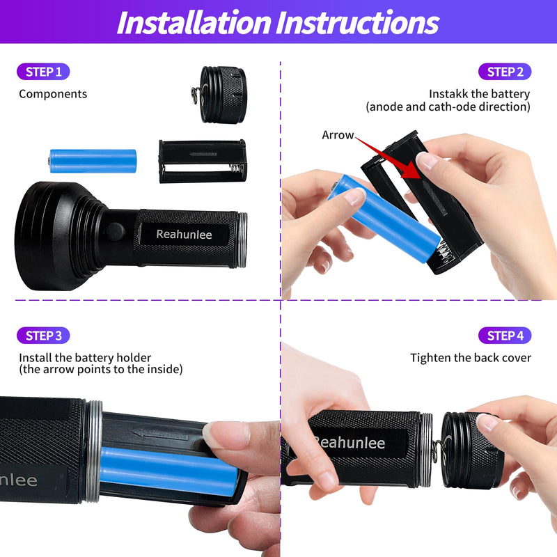 [Australia - AusPower] - Air Conditioner UV Dye Leak Detector, Pro Auto Oil AC UV Dye Leak Test Detection Tool Kit 68 LED A/C UV Flashlight Detector with Protective Glasses 