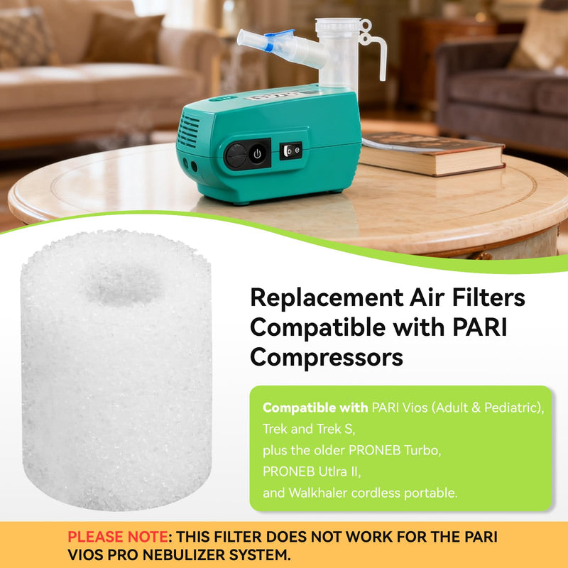 [Australia - AusPower] - Nebulizer Filter Replacement Air Filter Compatible with PARI Vios Nebulizer Compressors, Ultra II, Trek, and Trek S, Nebulizer Filters Replacement for Vios Nebulizer Parts, 6 Pieces 