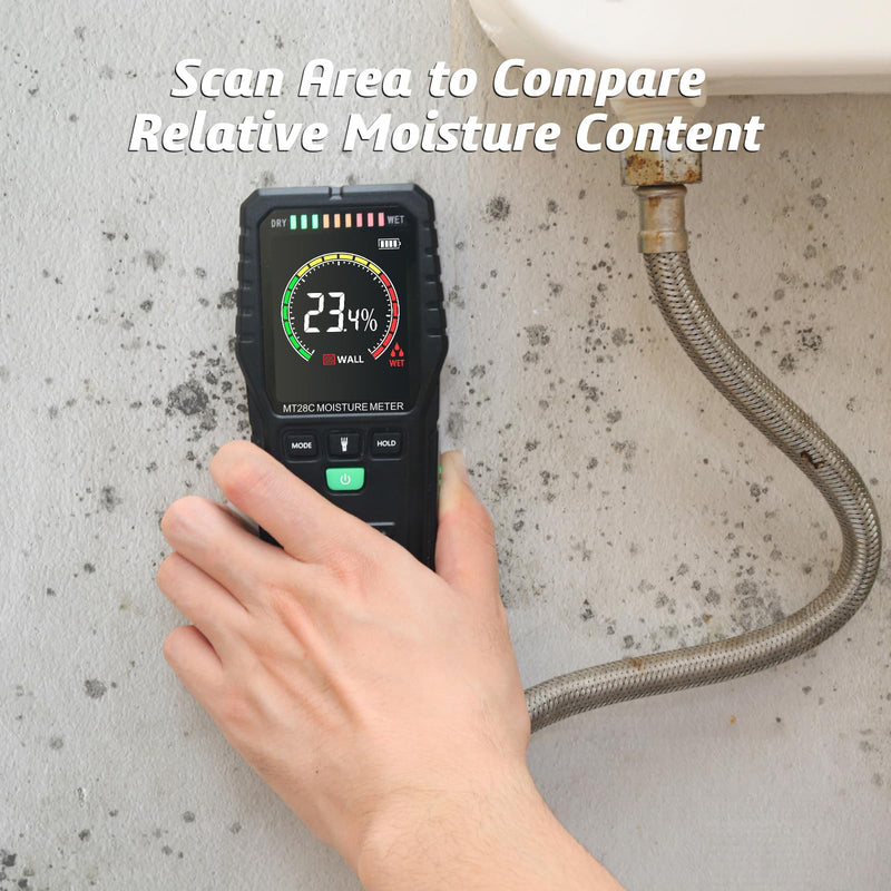 RDINSCOS Moisture Meter detects Moisture from leaks, Flooding, or high Humidity in basements, bathrooms, Kitchens and Drywall Color-MT28C