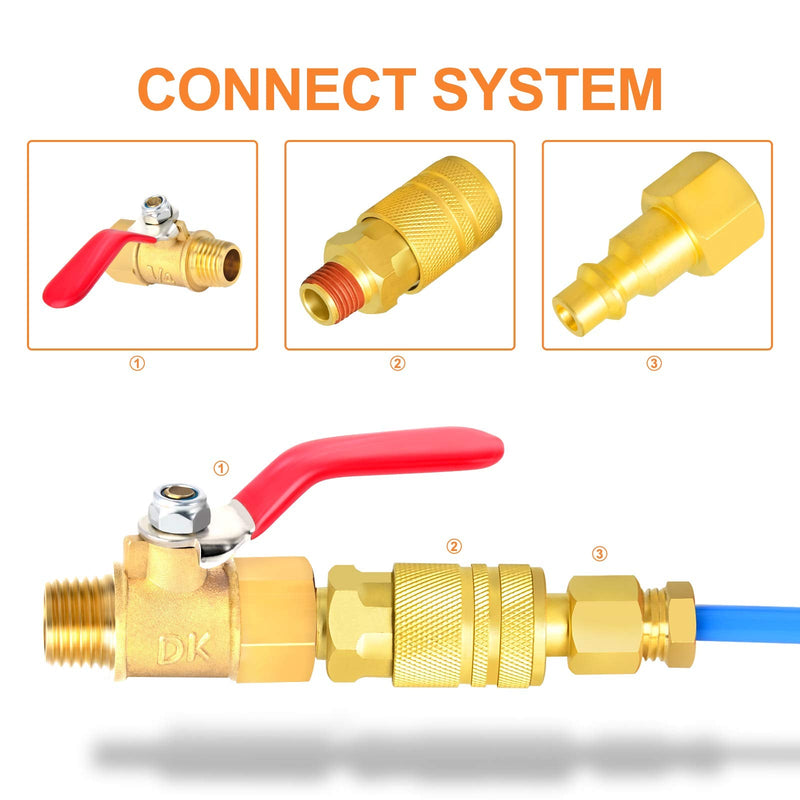 [Australia - AusPower] - GASHER 6PCS 1/4 Inch Brass Mini Ball Valve Shut Off Switch, 1/4 Inch Male x Female NPT Thread Pipe Fitting 1/4" FNPT x 1/4" MNPT 6 
