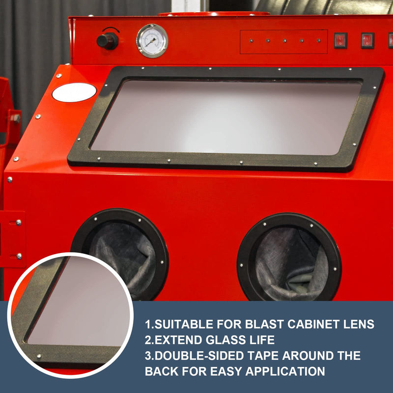 [Australia - AusPower] - 6 Pcs Abrasive Blasting Cabinet Lens Cover Polyester Film Sandblast Cabinet Inner Lens Protector Adhesive Standard Sand Blast Film for Sandblast Cabinet Replacement, 23 x 11 Inch 6 