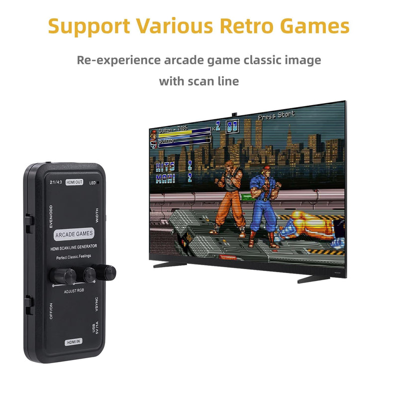 HDMI Scanline Generator Portable Audio Video Output HDMI Image Scan Line Generator Function Board for All Retro Games/Gamers/Mame/Arcade Game/Emulator