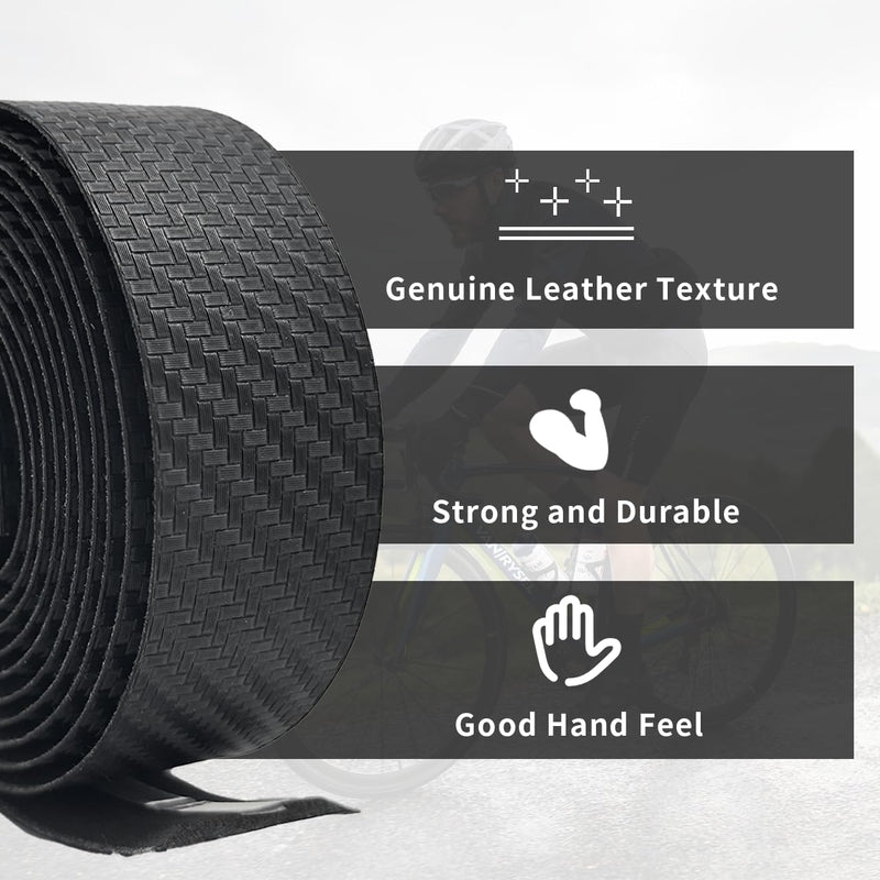 Bike Handlebar Tape, Black Bicycle Bar Tape, Bike Grip Tape 2.5mm Thick EVA Road Bike Handlebar Tape of Comfortable Non-Slip Shock Absorption for Road Cycling, Mountain Biking(2 Rolls Per Set)