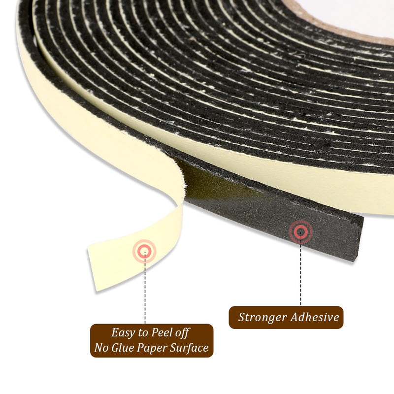 [Australia - AusPower] - Car Speaker Sealing Tape, 50Ft Speaker Foam Grip Tape Soundproofing Waterproofing Gasket Tape Automotive Insulation Foam Gasket Tape 2mm Thick 10mm Width 