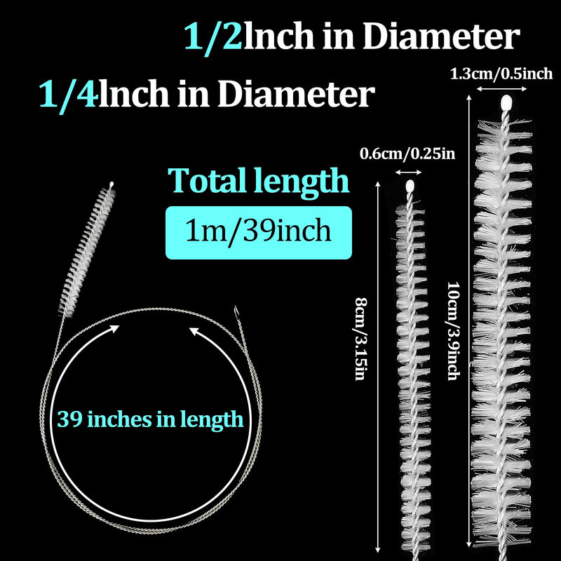 [Australia - AusPower] - Ymapinc Pack of 4 Stainless Steel Hose Brush, Flexible Pipe Brush, Cleaning Brush, Pipe Cleaner, Long Pipe Cleaning Brush for Straw Pipe, Drinking Hose, Fridge Drain, Laboratory Catheter (100 cm) 