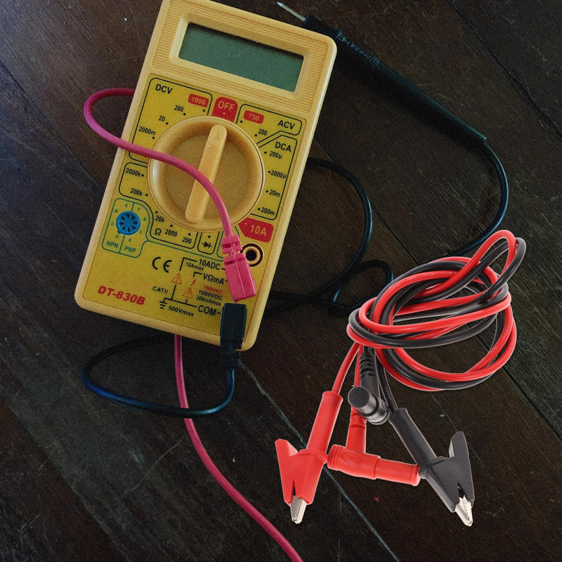 [Australia - AusPower] - 1pair Alligator Clips for Multimeter Testing Probe Banana Plug Leads Copper for Automotive Maintenance and Electrical Diagnostics 1 