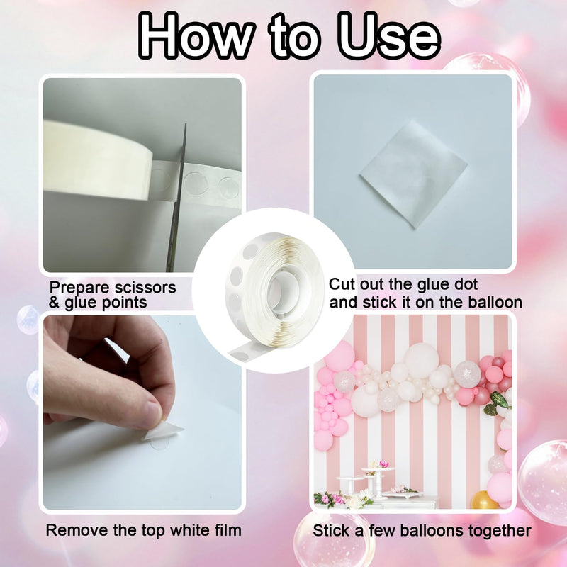 [Australia - AusPower] - 3300 Pieces Glue Points, Double Sided Balloon Tape, Mini Removable Adhesive Clear Balloon Sticky Dots for Crafts, Balloons, Stick Photos, Wedding Decoration 