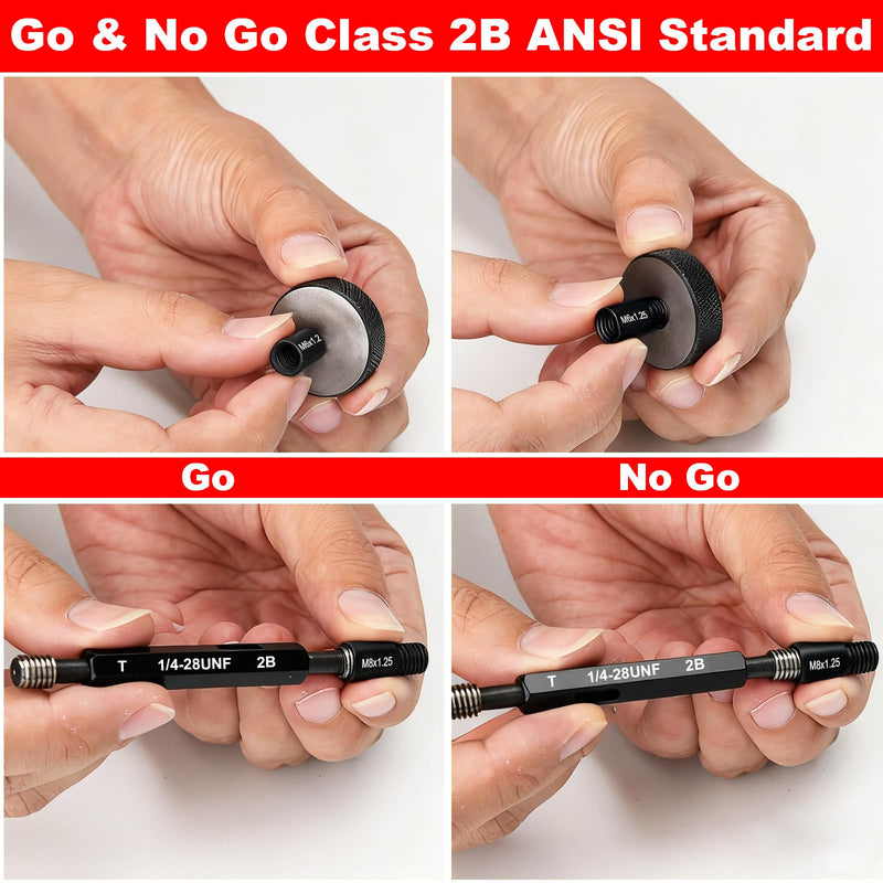 [Australia - AusPower] - Nut and Bolt Thread Checker, 47 PCS Nut and Bolt Gauges Individually Housed in Case (25 Inch & 22 Metric) Bolts Measuring, Bolt Size Finder Checker Thread Gauge for Quickly Identify 47 Thread Checker 