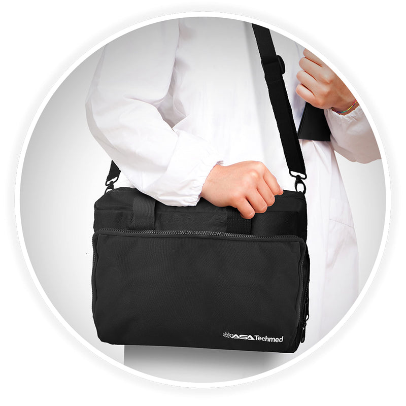 [Australia - AusPower] - ASA TECHMED Nurse Bag for Medical Equipment, Nurse Accessories Bag Ideal for Doctors, Nurses, Home Health Aids, Medical Students (Black) 