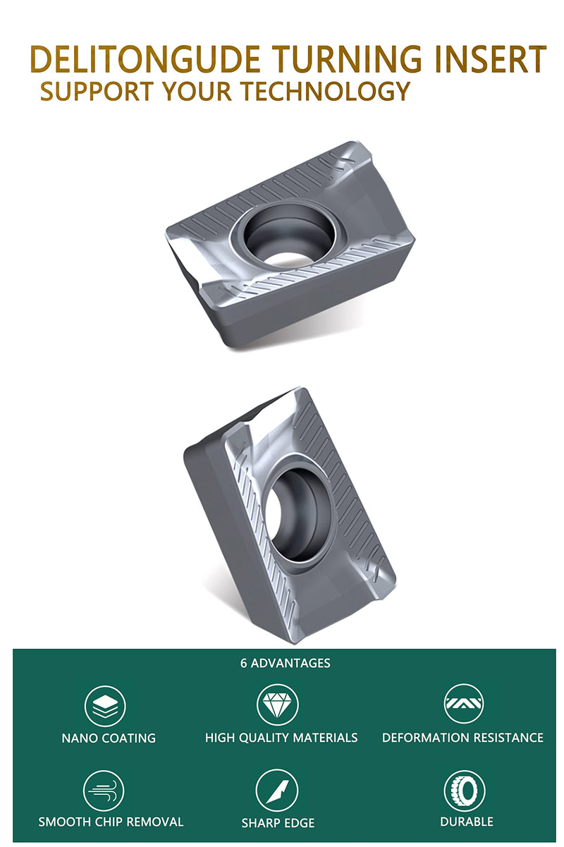 [Australia - AusPower] - 10pcs APKT160408 CNC Lathe Indexable Solid Carbide Milling Turning Insert for The Finishing of Steel and Other Metal (APKT160408-HM LF6018) APKT160408-HM LF6018 