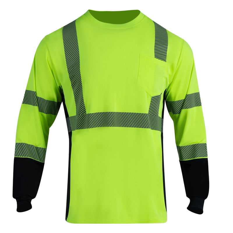 FONIRRA Hi Vis Safety T Shirt Cooling Quick Dry Class 3 Reflective High Visibility Short Long Sleeve Construction Shirt Small Type 02-yellow-1pcs