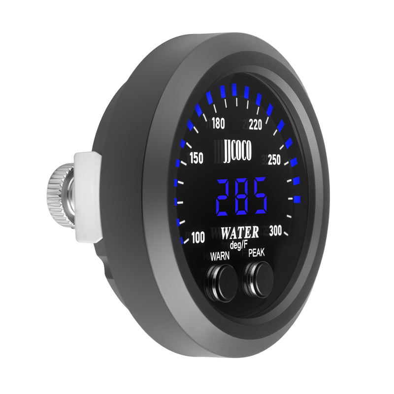 [Australia - AusPower] - Water Temperature Gauge with 1/8NPT Sensor & Bracket 300°F Digital LED Display Water Coolant Temperature Gauge for Cars Trucks Ships Vehicle Automotive Boat Marine 2”/52mm Blue 32-300°F (Fahrenheit Display) 