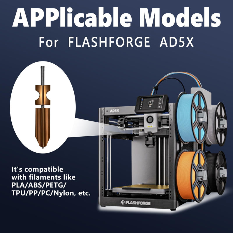 for AD5X Upgraded 0.6mm Hotend Nozzles 2 Packs 3D Printer Assembled Extruder Kits- All Metal Hot End/Printhead Replacement with Detachable Nozzle, Extra 3PCS Silicone Sock+ PCS3Nozzle Brush 2 PCS-0.6MM