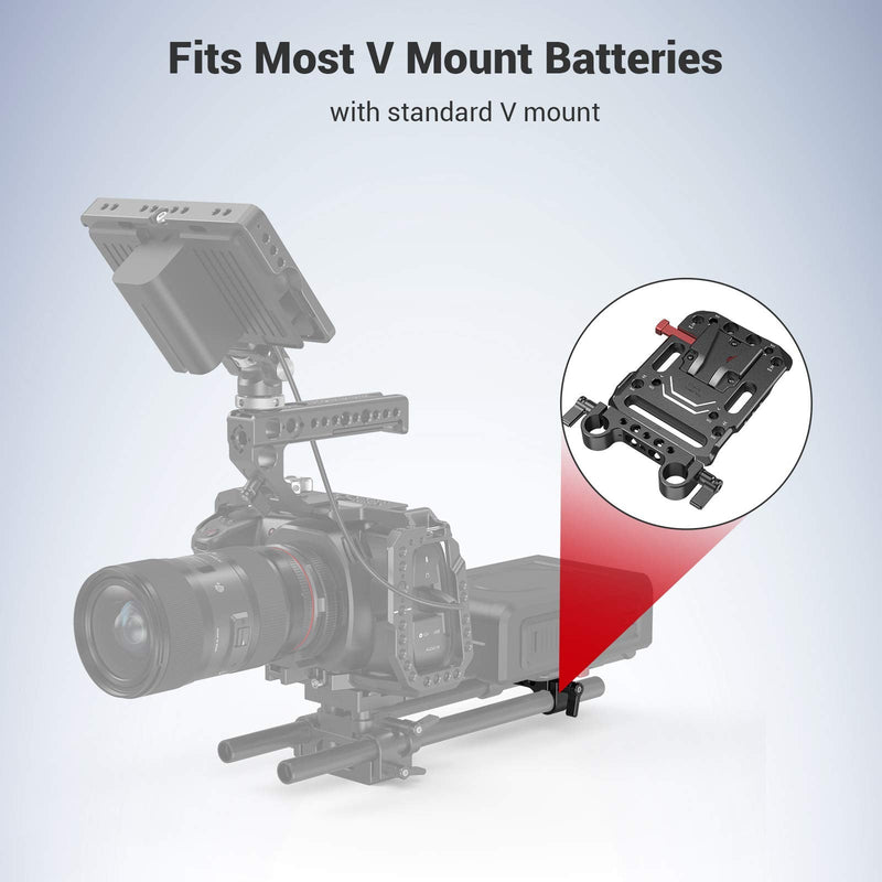 [Australia - AusPower] - SmallRig Battery Plate with V-Lock Mount with Dual 15mm Rod Clamp for Camera Power Supply - 3016 