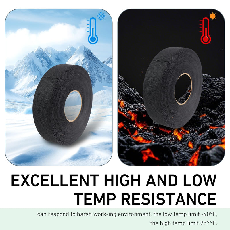 2 PCS 49ft Automotive Wire Harness Tape, No Residue Cloth Tape for Car Harness Wrapping, Waterproof Heavy Duty Electrical Insulation Tapes for Electricians, Motors, Trucks