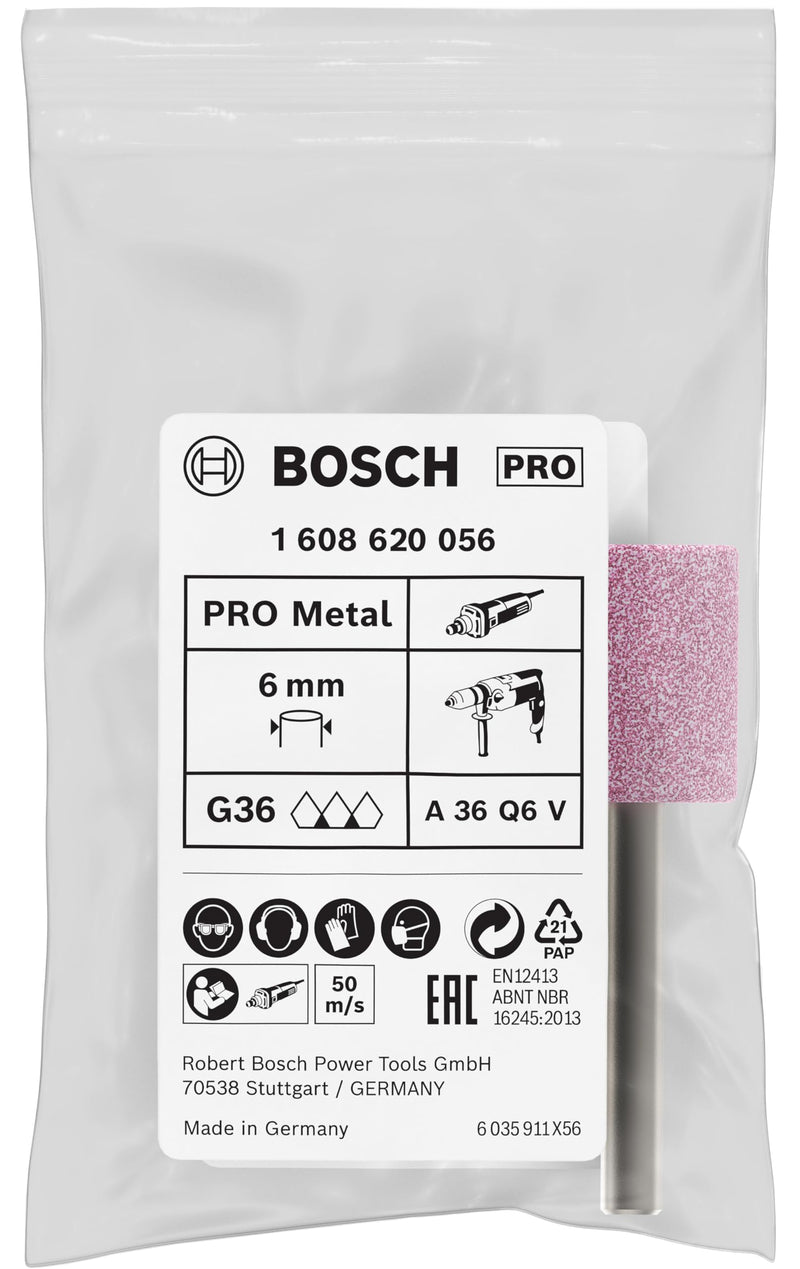 [Australia - AusPower] - Bosch 1608620056 Grinding Stone Cyli med Hard G36 L25mm, 25 mm Diameter: 20 mm 20 x 25 mm cylindrical 